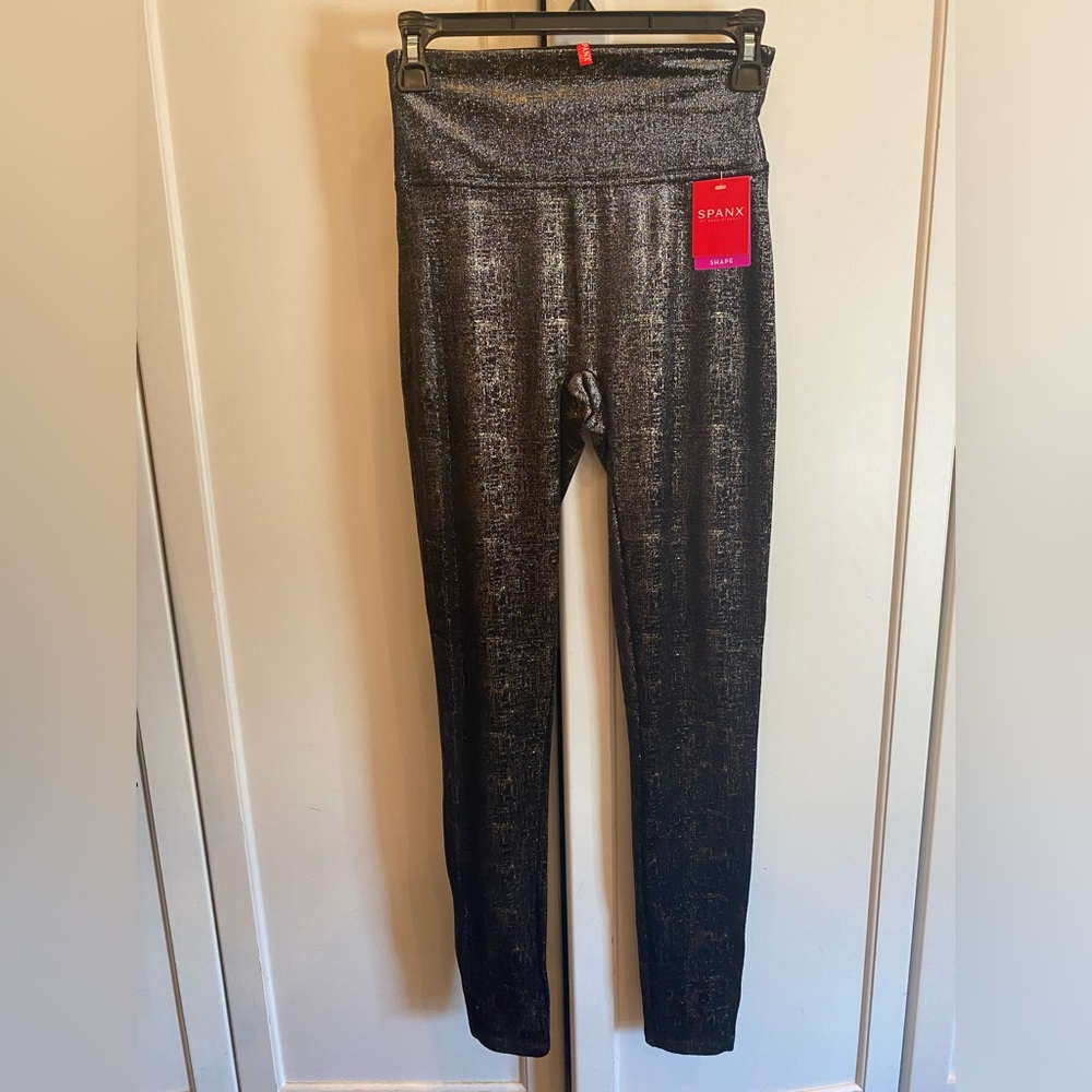 Velvet black and gold spanx leggings